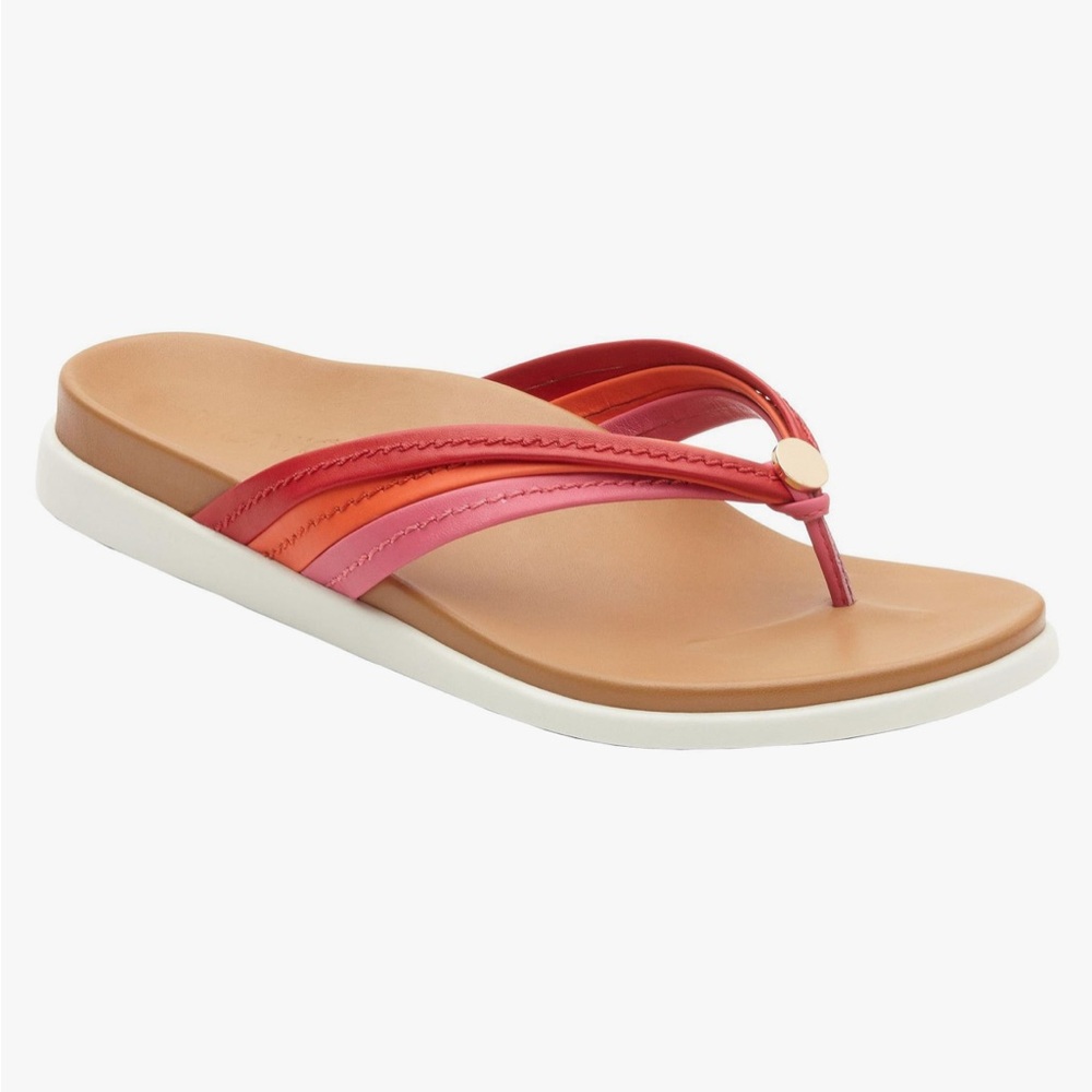 Vionic Women's Palm Catalina Sandal Flip-Flop Orthotic Support Pink Red 8